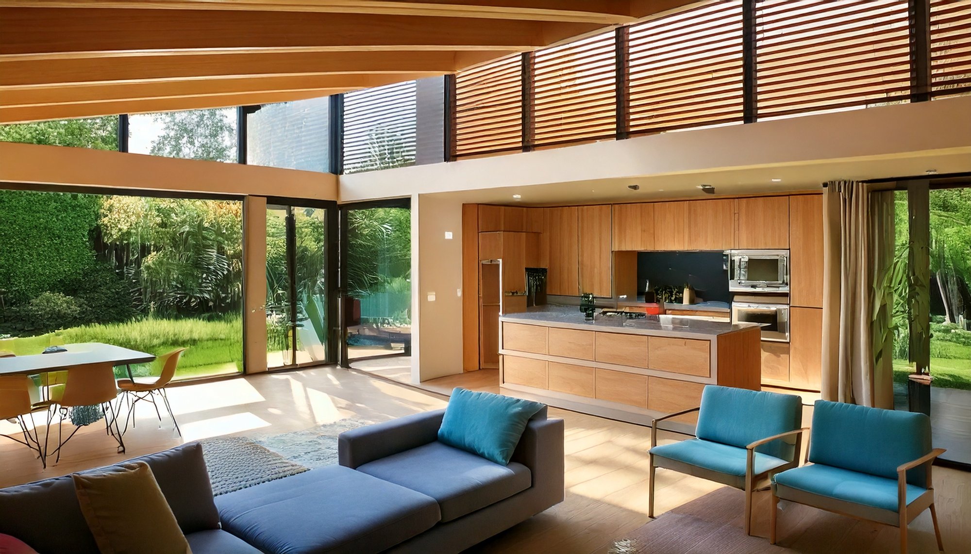 Firefly_make this interior modern with lush garden outside 630267 Firefly_make this interior modern with lush garden outside 630267