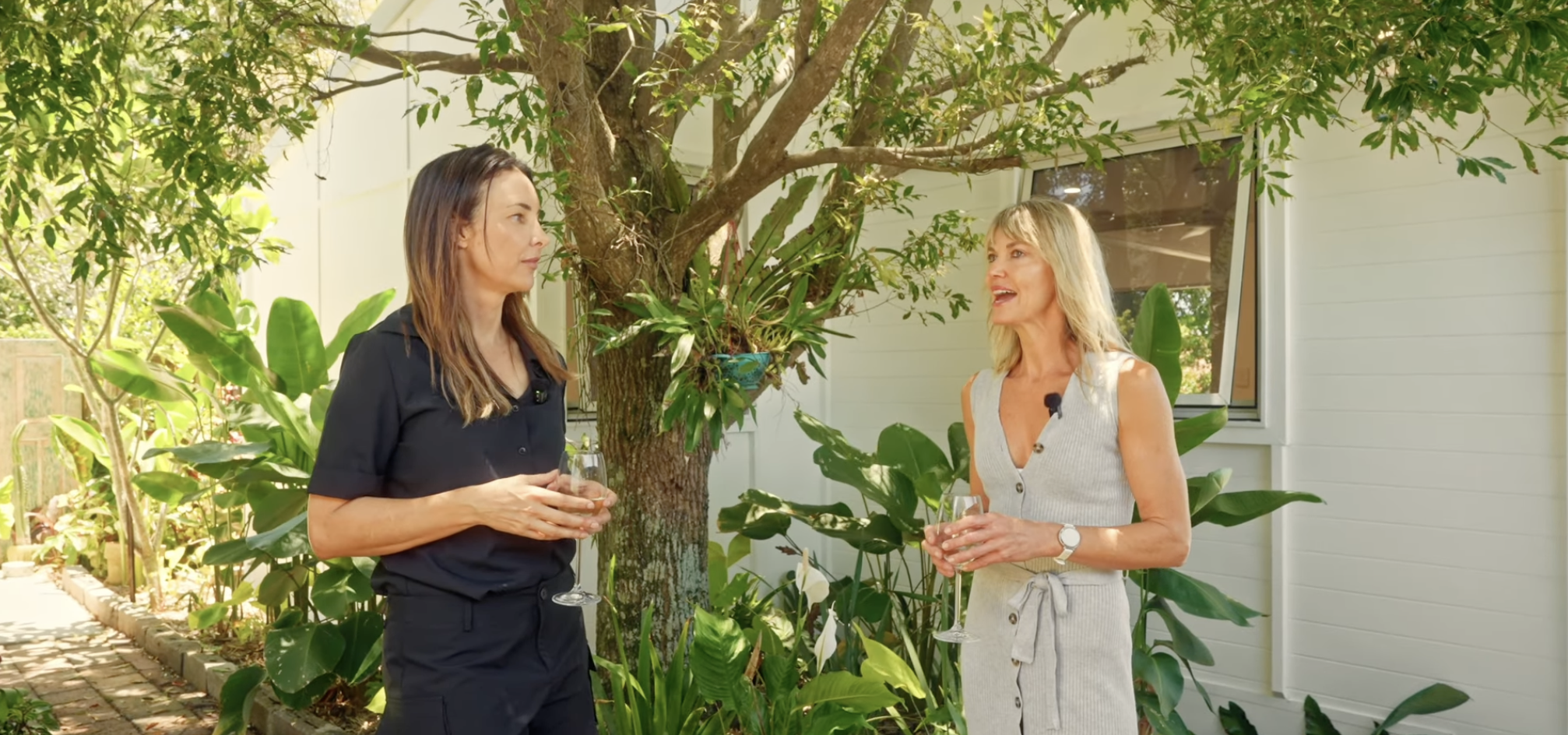 Sarah Woods interviewing Jen about her modern Modpacs granny flat with contemporary finishes and landscaped surroundings.